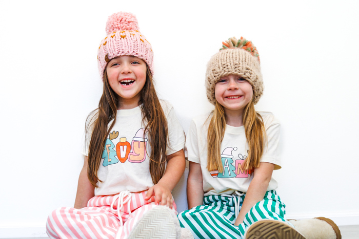 Kid's Retro Christmas Name Graphic Tee | Boys & Girls