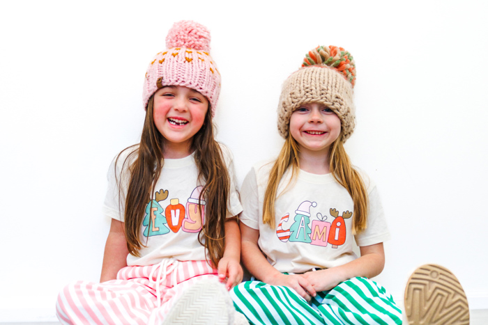 Kid's Retro Christmas Name Graphic Tee | Boys & Girls