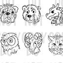  Neon Mascot Doodle Comfort Color Tees