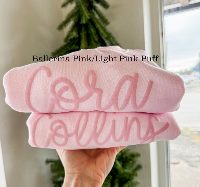 Custom Puff Name Fleece Sweatshirts for Kids