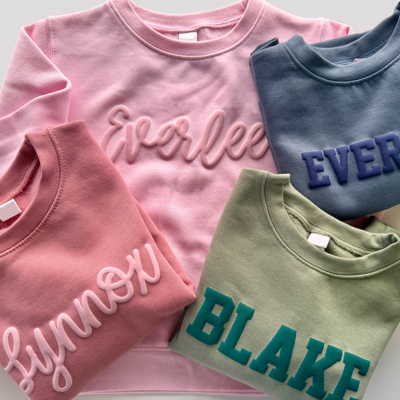 Custom Puff Name Fleece Sweatshirts for Kids
