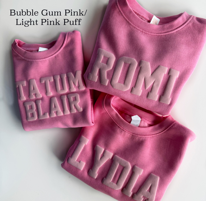 Custom Puff Name Fleece Sweatshirts for Kids