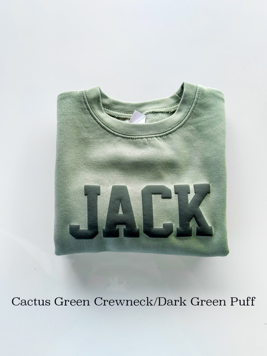 Custom Puff Name Fleece Sweatshirts for Kids