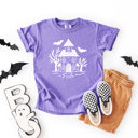 Small Violet Women's Comfort Colors Halloween Doodle Tees