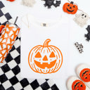 Small White Women's Comfort Colors Halloween Doodle Tees