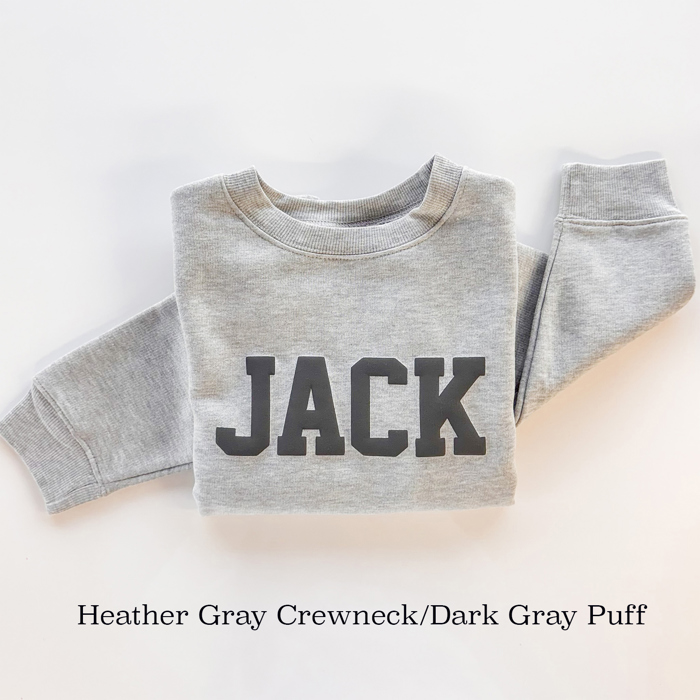 Custom Puff Name Fleece Sweatshirts for Kids