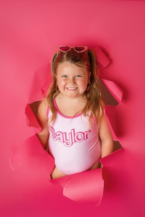 Toddler Barbie Inspired Personalized One Piece Bathing Suit