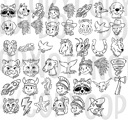  Neon Mascot Doodle Comfort Color Tees - Over 100 mascots!