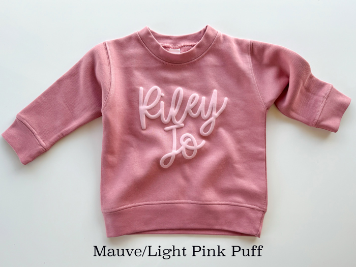 Custom Puff Name Fleece Sweatshirts for Kids