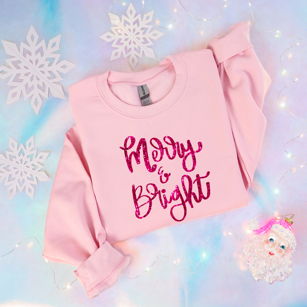 Merry & Bright Christmas Crewneck Sweatshirt