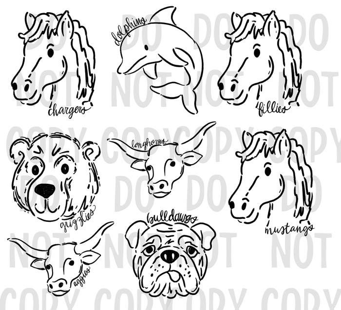 Neon Mascot Doodle Comfort Color Tees