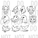  Neon Mascot Doodle Comfort Color Tees