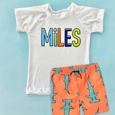 Personalized Boy's UPF 50+ Rash Guard