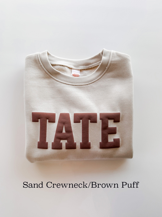 Custom Puff Name Fleece Sweatshirts for Kids