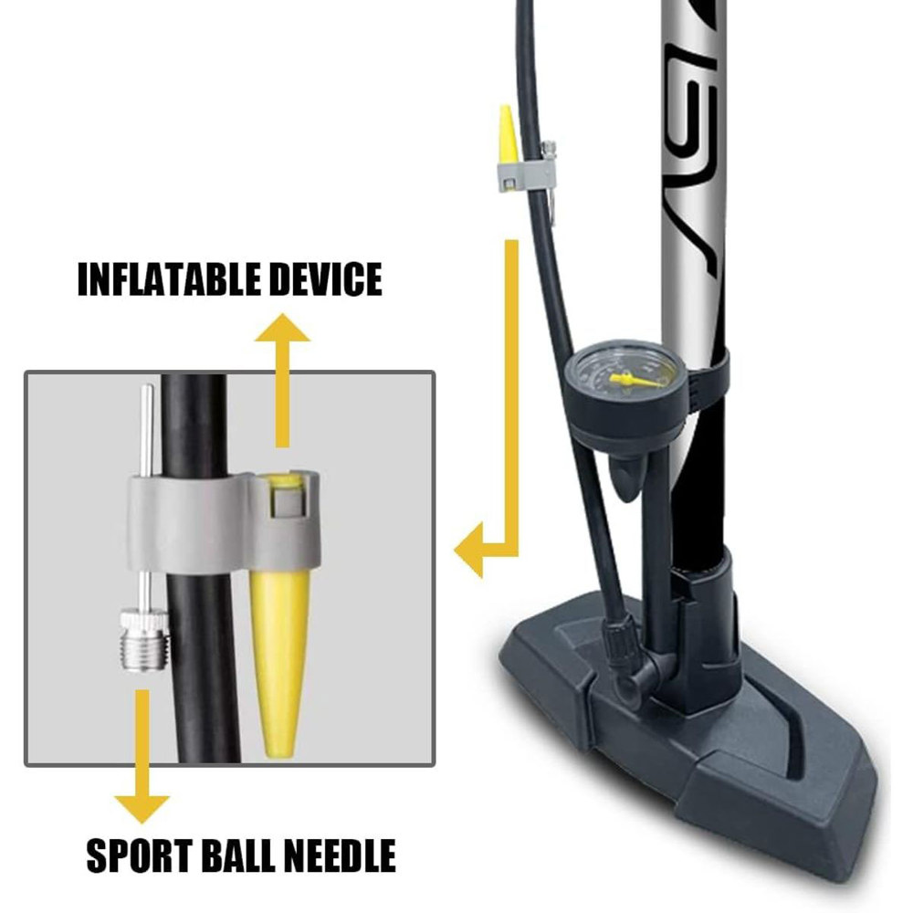 BV Steel Bike Floor Pump with Gauge