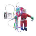  LED Ladder Lights with Climbing Santa Claus - 1m Festive Holiday Decoration for Indoor & Outdoor Use, 8 Lighting Modes, Remote Controlled