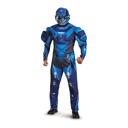  Disguise Men's Halo Blue Spartan Muscle Costume XXL