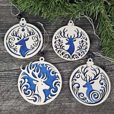 Rustic Layered Deer Christmas Ornament