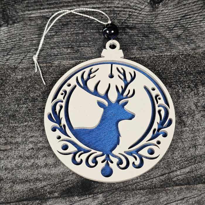 Rustic Layered Deer Christmas Ornament