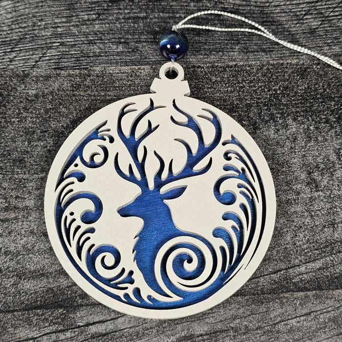 Rustic Layered Deer Christmas Ornament