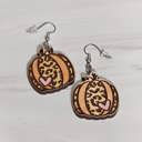 Leopard Orange Festive Pumpkin Earrings