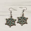 Snowflakes Blue Winter Holiday Earrings