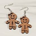 Gingerbread Girls - Large Winter Holiday Earrings