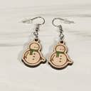 Snowmen Green Winter Holiday Earrings