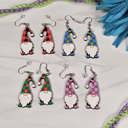 Plaid One Pair of Each Color Gnome Earrings