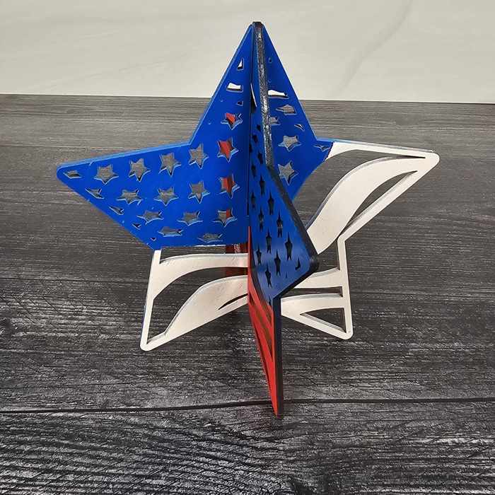 Red White & Blue Shelf Sitters | Waving American Flag | Patriotic Decor