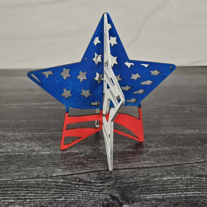 Red White & Blue Shelf Sitters | Waving American Flag | Patriotic Decor