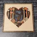 Buck with Dots on Heart Small - 5.5 inches Layered Heart Signs | Father's Day Gift
