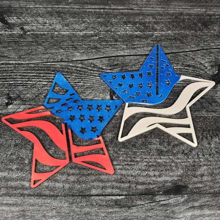 Red White & Blue Shelf Sitters | Waving American Flag | Patriotic Decor
