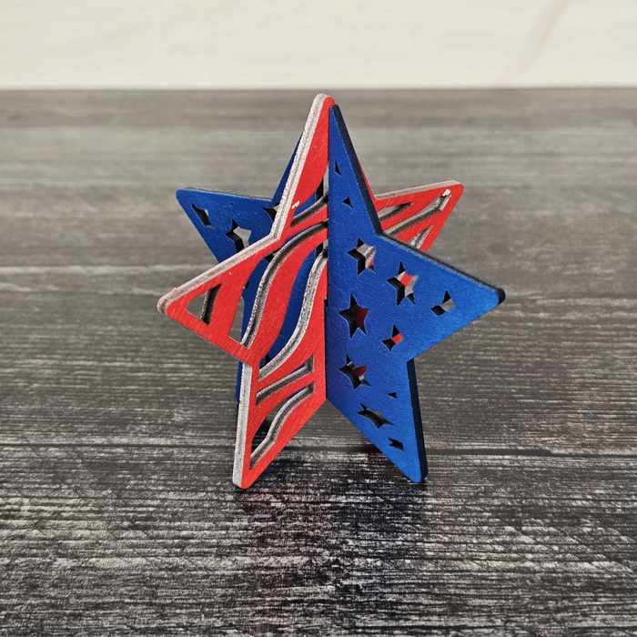 Red White & Blue Shelf Sitters | Waving American Flag | Patriotic Decor