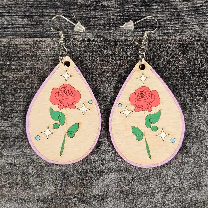 Birth Month Flower Earrings | Wooden Floral Accessories