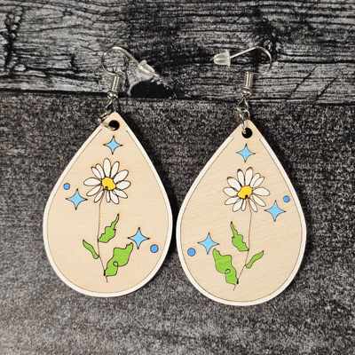 Birth Month Flower Earrings | Wooden Floral Accessories