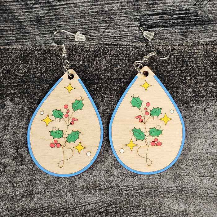 Birth Month Flower Earrings | Wooden Floral Accessories