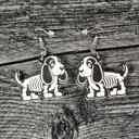 Bassett Hound Halloween Skeleton Earrings