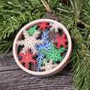  Snowflake Christmas Ornament | 5-Layer Laser Cut Wood with Glitter Finish