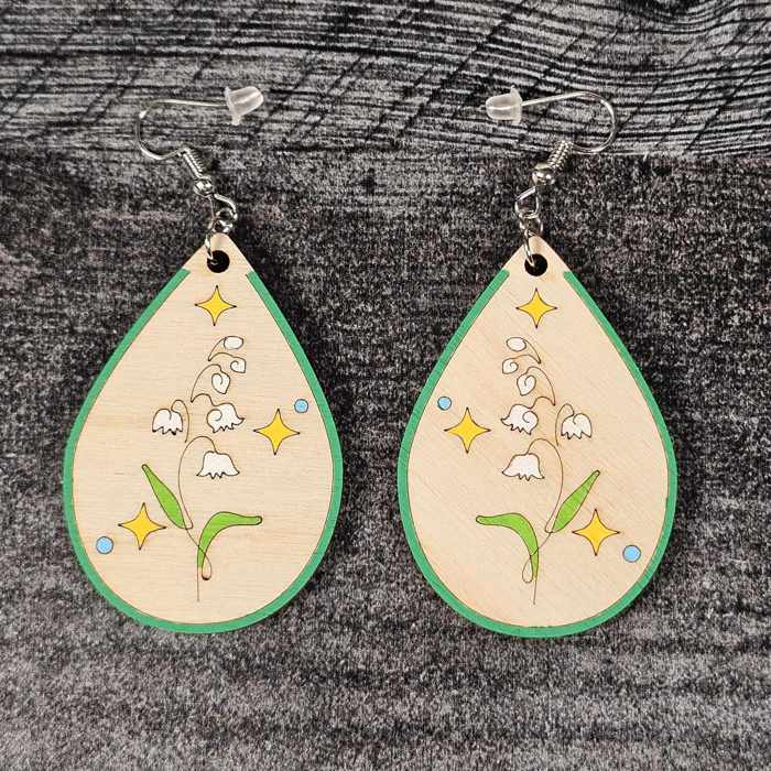 Birth Month Flower Earrings | Wooden Floral Accessories