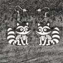 Raccoon Halloween Skeleton Earrings