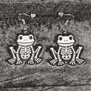 Frog Halloween Skeleton Earrings