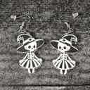 Witch Halloween Skeleton Earrings