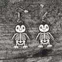 Penguin Halloween Skeleton Earrings
