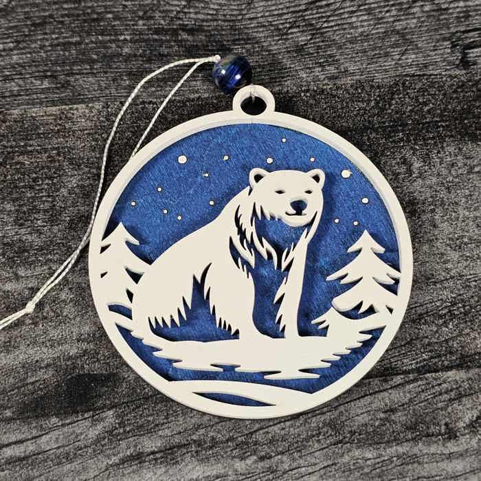 Snowy Christmas Bear Ornament