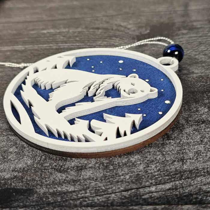 Snowy Christmas Bear Ornament