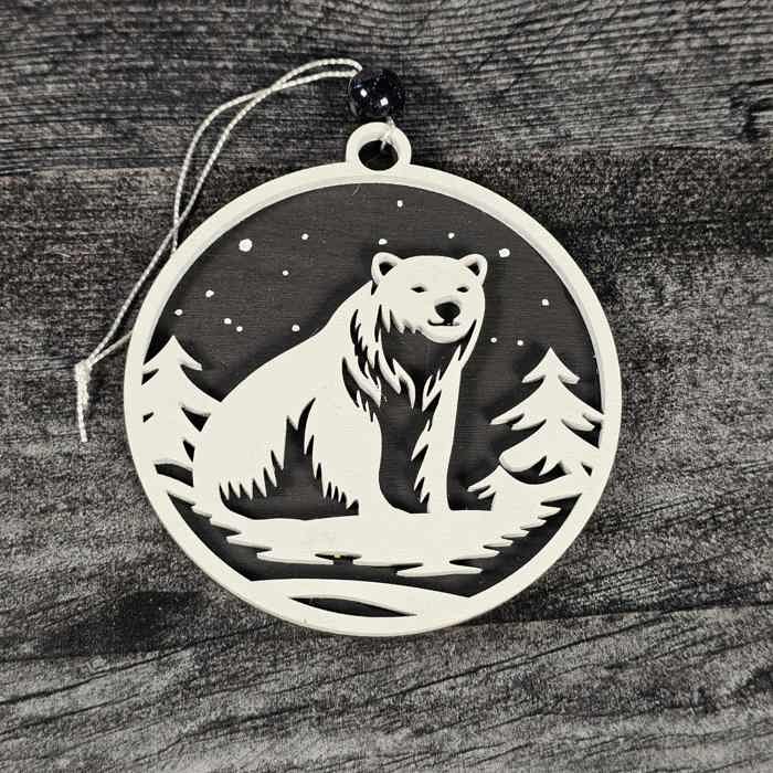 Snowy Christmas Bear Ornament