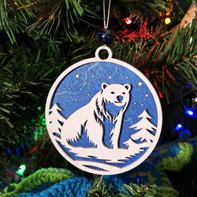 Snowy Christmas Bear Ornament