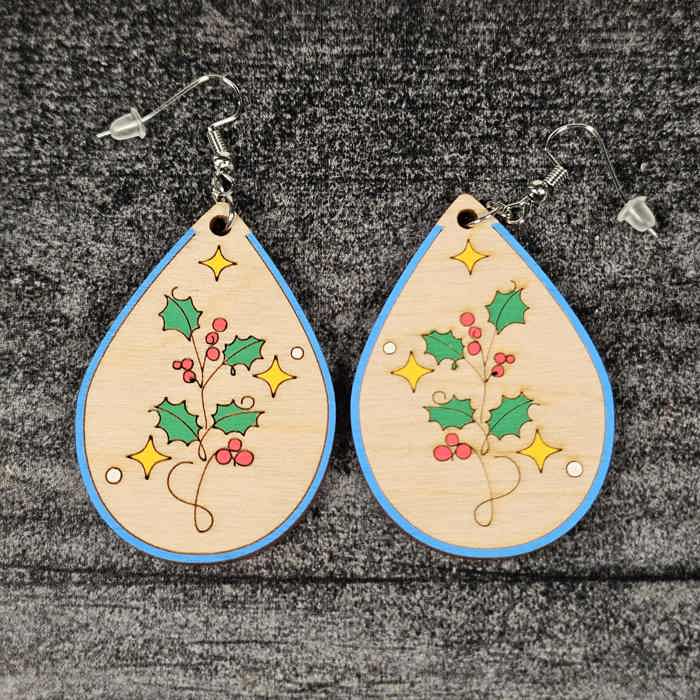 Birth Month Flower Earrings | Wooden Floral Accessories