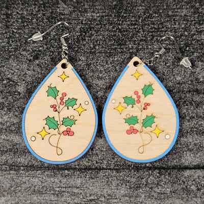Birth Month Flower Earrings | Wooden Floral Accessories